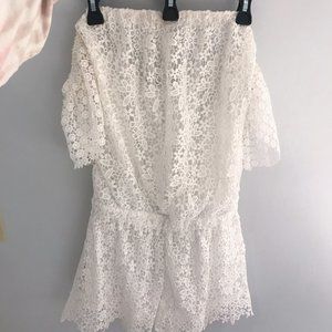 DO + BE White Lace Romper